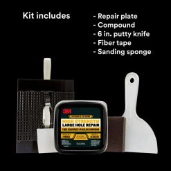 3M Large Hole 12 fl. oz. Wall Repair Kit -Sandpaper, Patching & Repair Sales 3m drywall repair tools lhr kit 66 1000