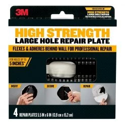 3M 6 in. Plastic Wall Repair Backer Plate (4-Pack) (Case of 6)