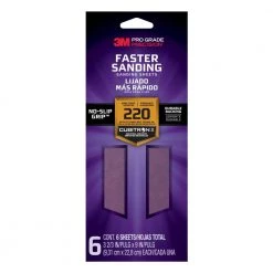 3M Pro Grade Precision 3-2/3 in. x 9 in. 220 Grit Fine Advanced Sanding Sheets (6-Pack) (Case of 18)