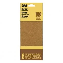 3M 3-2/3 in. x 9 in. 100 Grit Medium Garnet Sand Paper (6 Sheets-Pack) (Case of 20) -Sandpaper, Patching & Repair Sales 3m drywall sanding tools 19037 20 cc a0 1000 1