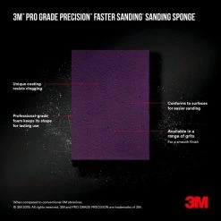 3M Pro Grade Precision 2-1/2 in. x 4-1/2 in. x 1 in. 120-Grit Fine Block Sanding Sponge (2-Pack)(Case of 6) 12 3M Pro Grade Precision 2-1/2 in. x 4-1/2 in. x 1 in. 120-Grit Fine Block Sanding Sponge (2-Pack)(Case of 6) -Sandpaper, Patching & Repair Sales 3m drywall sanding tools 24001pgp f 2 40 1000 1