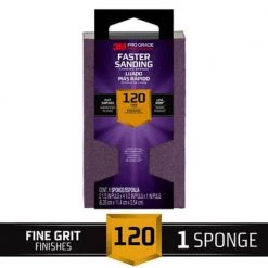 3M Pro Grade Precision 2-1/2 in. x 4-1/2 in. x 1 in. 120-Grit Fine Block Sanding Sponge (Case of 12)