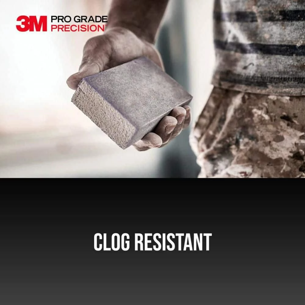 3M Pro Grade Precision 2.5 in. x 4.5 in. x 1 in. 60 Grit Faster Sanding Block Sponge 11 3M Pro Grade Precision 2.5 in. x 4.5 in. x 1 in. 60 Grit Faster Sanding Block Sponge - Image 9