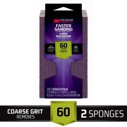 3M Pro Grade Precision 2-1/2 in. x 4-1/2 in. x 1 in. 60-Grit Coarse Block Sanding Sponge (2-Pack)