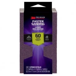 3M Pro Grade Precision 2.5 in. x 4.5 in. x 1 in. 60 Grit Faster Sanding, Sanding Block Sponge (Case of 4)