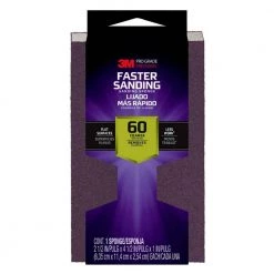 3M Pro Grade Precision 2.5 in. x 4.5 in. x 1 in. 60 Grit Faster Sanding, Sanding Block Sponge, (Case of 12)