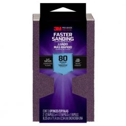 3M Pro Grade Precision 2.5 in. x 4.5 in. x 1 in. 80 Grit Faster Sanding Sanding Block Sponge (Case of 4)