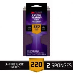 3M Pro Grade Precision 2-1/2 in. x 4-1/2 in. x 1 in. 220-Grit Extra Fine Block Sanding Sponge (2-Pack)