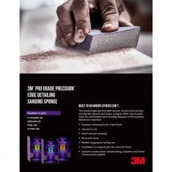 3M Pro Grade Precision 2-7/8 in. x 4-1/2 in. x 1 in. 80-Grit Medium Dual Angle Edge Detailing Sanding Sponge -Sandpaper, Patching & Repair Sales 3m drywall sanding tools 24300pgp m da c3 1000