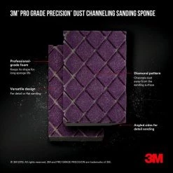 3M Pro Grade Precision 4-1/2 in. x 2-1/2 in. x 1 in. 60-Grit Coarse Dust Channeling Sanding Sponge (Case of 12) -Sandpaper, Patching & Repair Sales 3m drywall sanding tools 2500pgp 60c uf a0 1000 1