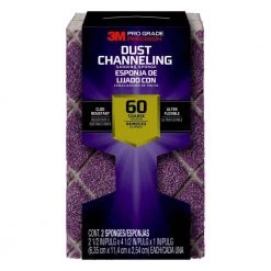 3M Pro Grade Precision 4-1/2 in. x 2-1/2 in. x 1 in. 60-Grit Coarse Dust Channeling Sanding Sponge (2-Pack)