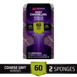 3M Pro Grade Precision 4-1/2 in. x 2-1/2 in. x 1 in. 60-Grit Coarse Dust Channeling Sanding Sponge (2-Pack) -Sandpaper, Patching & Repair Sales 3m drywall sanding tools 2500pgp60c uf2 76 1000