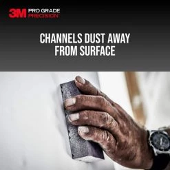3M Pro Grade Precision 4-1/2 in. x 2-1/2 in. x 1 in. 80-Grit Medium Dust Channeling Sanding Sponge -Sandpaper, Patching & Repair Sales 3m drywall sanding tools 2501pgp 80m ch 1d 1000