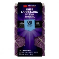3M Pro Grade Precision 4-1/2 in. x 2-1/2 in. x 1 in. 80-Grit Medium Dust Channeling Sanding Sponge