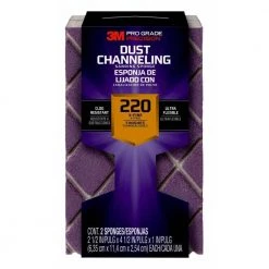 3M Pro Grade Precision 4-1/2 in. x 2-1/2 in. x 1 in. 220-Grit X-Fine Dust Channeling Sanding Sponge (2-Pack) -Sandpaper, Patching & Repair Sales 3m drywall sanding tools 2504 220 uf2pk e1 1000