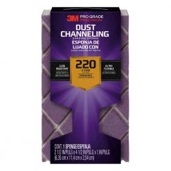 3M Pro Grade Precision 4-1/2 in. x 2-1/2 in. x 1 in. 220-Grit X-Fine Dust Channeling Sanding Sponge (Case of 12)