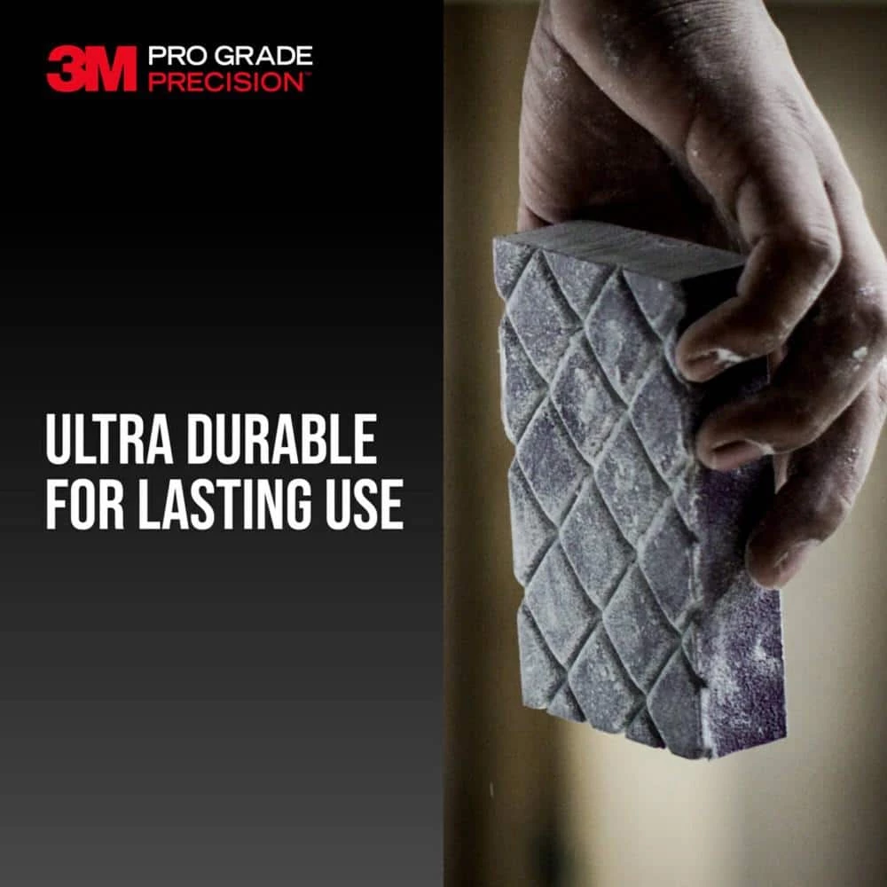 3M Pro Grade Precision 4-1/2 in. x 2-1/2 in. x 1 in. 220-Grit X-Fine Dust Channeling Sanding Sponge 6 3M Pro Grade Precision 4-1/2 in. x 2-1/2 in. x 1 in. 220-Grit X-Fine Dust Channeling Sanding Sponge - Image 4