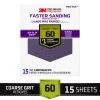 3M Pro Grade Precision 9 in. x 11 in. 60-Grit (Coarse) Faster Sanding Sheets (15-Sheets/Pack)(Case of 5) -Sandpaper, Patching & Repair Sales 3m drywall sanding tools 27060pgp 15 64 1000 1