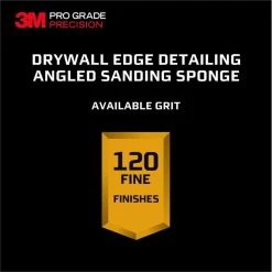 3M 2.5 in. x 4.5 in. x 1 in. 120 Fine Grit Pro Grade Angled Drywall Sanding Sponge -Sandpaper, Patching & Repair Sales 3m drywall sanding tools 30904fpsa 4f 1000
