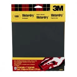3M 9 in. x 11 in. 1000 Grit Ultra Fine Silicon Carbide Sandpaper (5-Pack)