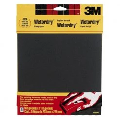 3M 9 in. x 11 in. 320-Grit Extra Fine Silicon Carbide Sandpaper 5-Pack (Case of 50)