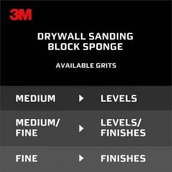 3M 4.875 in. x 2.875 in. x 1 in. 100/150 Fine/Medium Grit Drywall Sanding Sponge -Sandpaper, Patching & Repair Sales 3m drywall sanding tools 9095 c3 1000