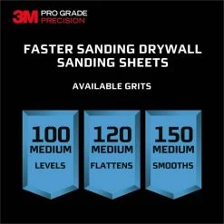 3M Pro Grade 4-3/16 in. x 11-1/4 in. 120-Grit Drywall Sanding Sheet (5-Pack) -Sandpaper, Patching & Repair Sales 3m drywall sanding tools 9095pg cc 77 1000