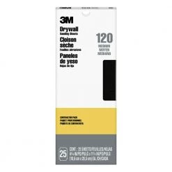 3M Pro-Pak 4-3/16 in. x 11-1/4 in. 120 Grit Fine Drywall Sanding Sheet (25-Pack)