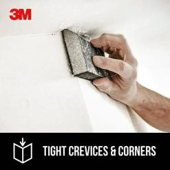 3M 2.875 in. x 4.875 in. x 1 in. (7.30 cm x 12.38 cm x 2.54 cm) 120 Grit Fine Angled Drywall Sanding Sponge -Sandpaper, Patching & Repair Sales 3m drywall sanding tools cp 042 4pk 40 1000