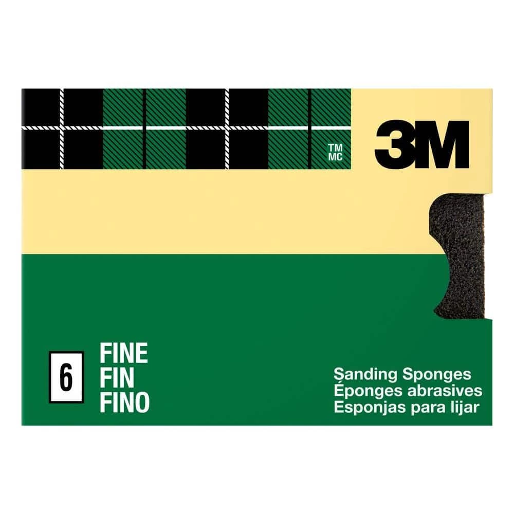 3M 3.75 in. x 2.625 in. x 1 in. 120 Grit Fine Sanding Sponges (6-Pack) (Case of 4) 3 3M 3.75 in. x 2.625 in. x 1 in. 120 Grit Fine Sanding Sponges (6-Pack) (Case of 4)