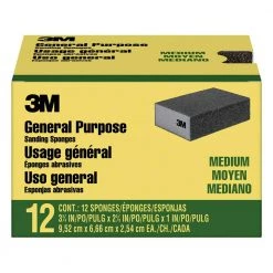 3M 2-5/8 in. x 1 in. x 3-3/4 in. 60 Grit Sanding Sponge Medium (4 Cases of 12-Packs)