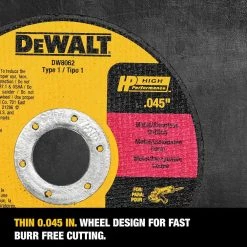 DEWALT 4-1/2 in. x 0.045 in. x 7/8 in. Metal and Stainless Cutting Wheel (5-Pack) -Sandpaper, Patching & Repair Sales dewalt grinding wheels cut off wheels dw8062b5 77 1000