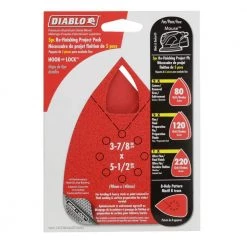 DIABLO 3-7/8 in. x 5-1/2 in. Assorted Mouse Detail Sanding Sheet with Hook and Lock Backing (5-Pack) -Sandpaper, Patching & Repair Sales diablo detail sanding sheets dctmouasth05g 4f 1000