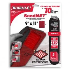 DIABLO 9 in. x 11 in. SandNET Faster Reusable Hand Sanding Sheets 220 Grit (25-Sheets)