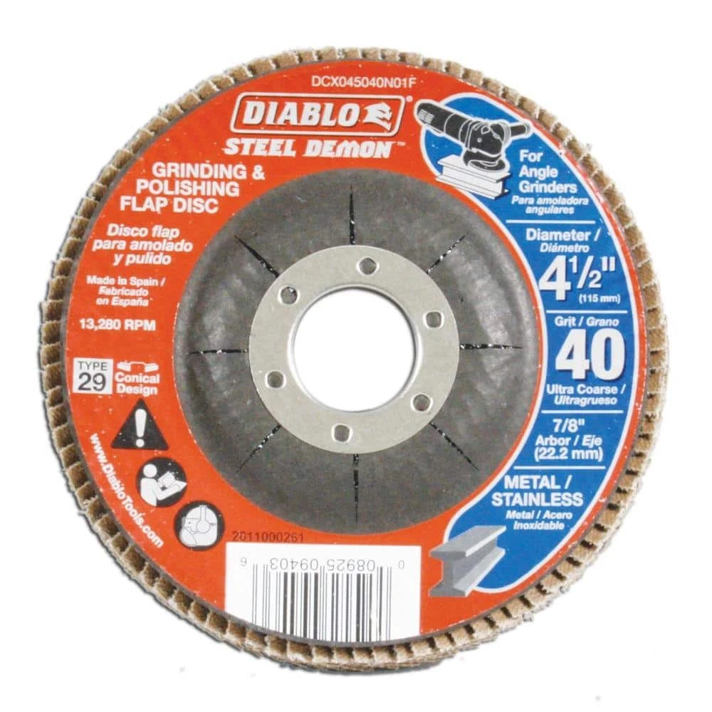 DIABLO 4-1/2 in. 40-Grit Steel Demon Grinding and Polishing Flap Disc with Type 29 Conical Design 3 DIABLO 4-1/2 in. 40-Grit Steel Demon Grinding and Polishing Flap Disc with Type 29 Conical Design