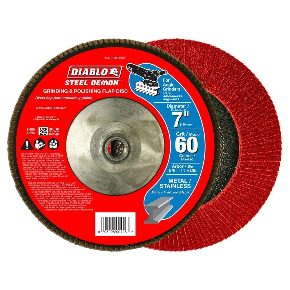 DIABLO 7 in. 60-Grit Steel Demon Grinding and Polishing Flap Disc with Type 29 Conical Design 3 DIABLO 7 in. 60-Grit Steel Demon Grinding and Polishing Flap Disc with Type 29 Conical Design