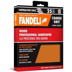 Fandeli 9 in. x 11 in. Coarse Aluminum Oxide Sandpaper (25-Pack)