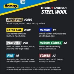 Homax Super Fine Grit Steel Wool (12-Pad) -Sandpaper, Patching & Repair Sales homax steel wool 10120000 6 1f 1000