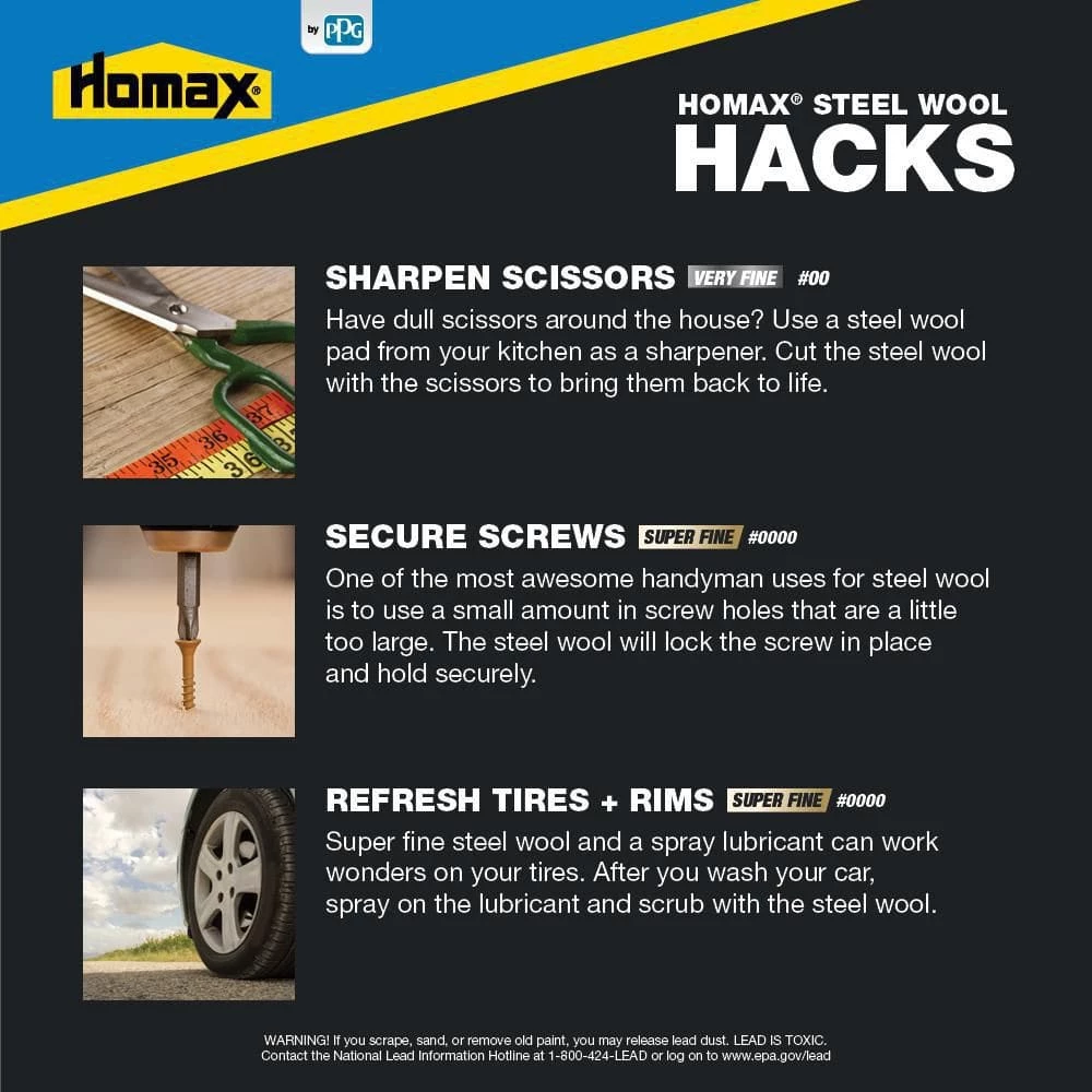 Homax #4/0 12 Pad Steel Wool, Super Fine Grade 10 Homax #4/0 12 Pad Steel Wool, Super Fine Grade - Image 8