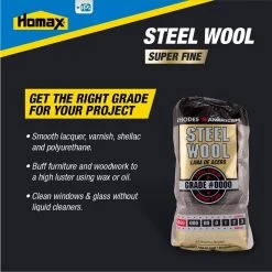 Homax Extra Fine Grade Steel Wool #000 (12-Pad) -Sandpaper, Patching & Repair Sales homax steel wool 10121000 c3 1000