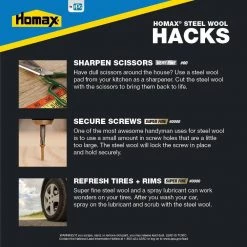 Homax Assorted 12 pad Steel Wool, Coarse, Medium, Fine -Sandpaper, Patching & Repair Sales homax steel wool 10121114 44 1000