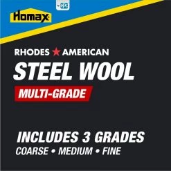 Homax Assorted 12 pad Steel Wool, Coarse, Medium, Fine -Sandpaper, Patching & Repair Sales homax steel wool 10121114 4f 1000