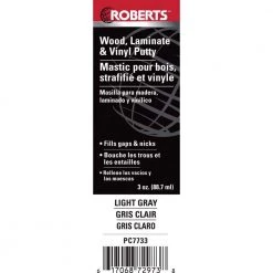 Roberts 3 oz. Light Grey Wood, Laminate and Vinyl Putty -Sandpaper, Patching & Repair Sales light grey roberts wood floor fillers pc7733 4f 1000