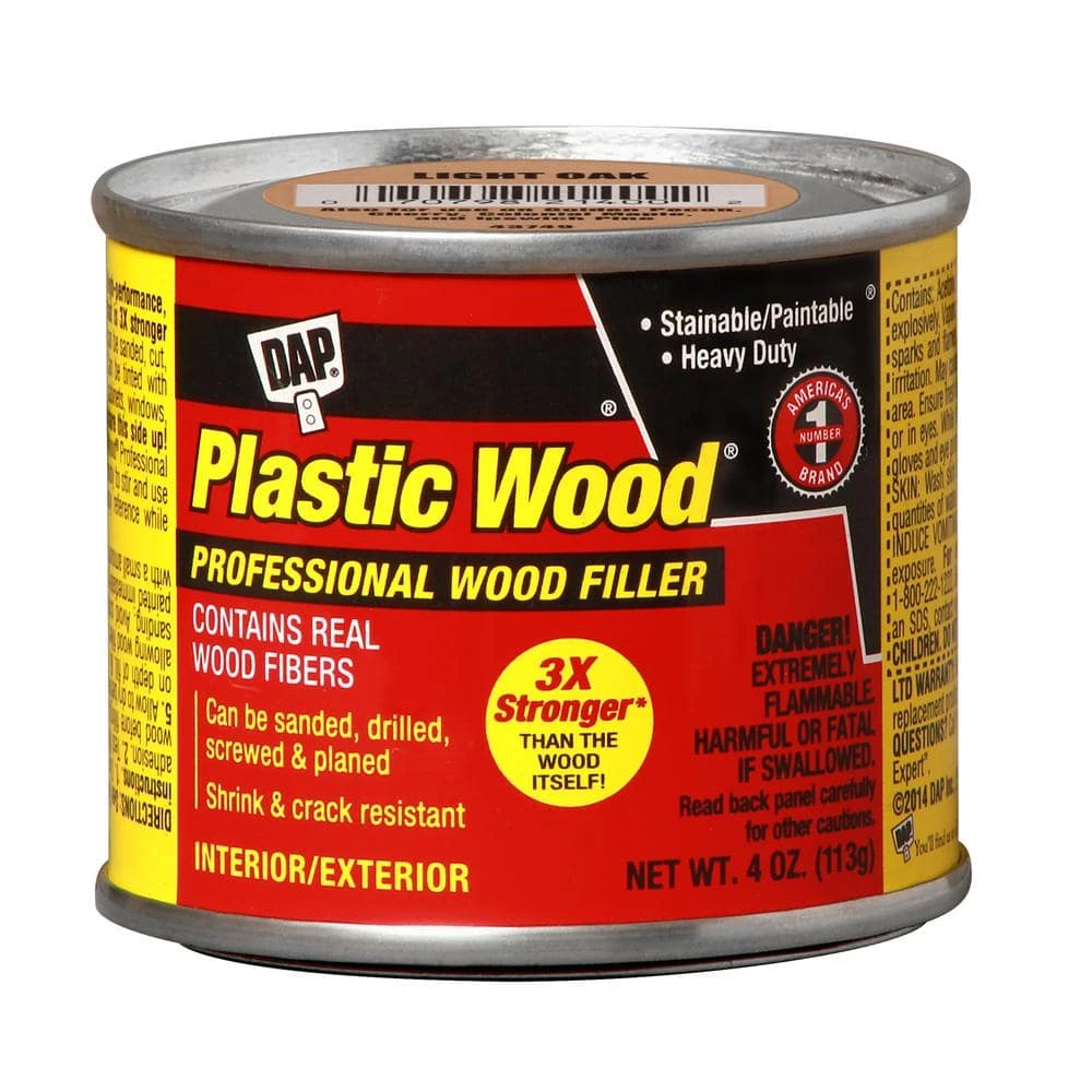 DAP Plastic Wood 4 oz. Light Oak Solvent Wood Filler 3 DAP Plastic Wood 4 oz. Light Oak Solvent Wood Filler