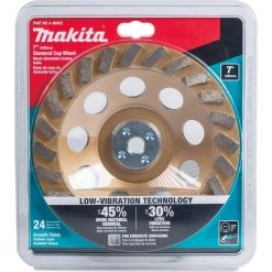Makita 7 in. Turbo 24 Segment Diamond Cup Wheel, Low-Vibration, Compatible with Angle Grinders with electronic controller -Sandpaper, Patching & Repair Sales makita diamond grinding wheels brushes a 96425 44 1000