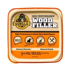 Gorilla 16 oz. Natural Wood Filler Tub (6 per case) -Sandpaper, Patching & Repair Sales natural gorilla wood floor fillers 107103 c3 1000