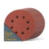 POWERTEC 5 in. A/O Hook and Loop 8 Hole Disc Assortment 40-Grit, 80-Grit, 120-Grit, 220-Grit and 320-Grit in Red (100-Pack) -Sandpaper, Patching & Repair Sales powertec power sander accessories 45000 64 1000