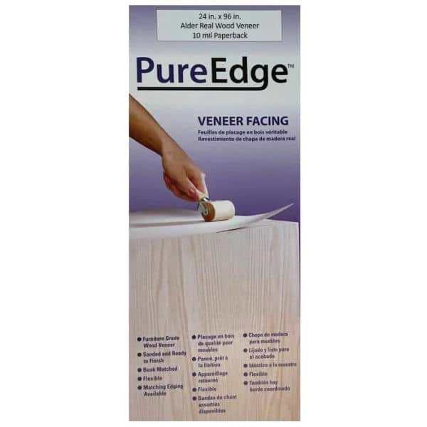 PureEdge 24 in. x 96 in. Alder Real Wood Veneer with 10 mil Paperback 4 PureEdge 24 in. x 96 in. Alder Real Wood Veneer with 10 mil Paperback - Image 2