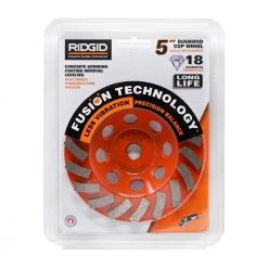 RIDGID 5 in. 18-Segment Turbo Cup Grinding Wheel -Sandpaper, Patching & Repair Sales ridgid diamond grinding wheels brushes hd taw5018p1 4f 1000