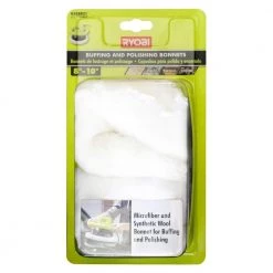 RYOBI 8 in. to 10 in. Microfiber and Synthetic Fleece Buffing Bonnet Set (2-Piece)